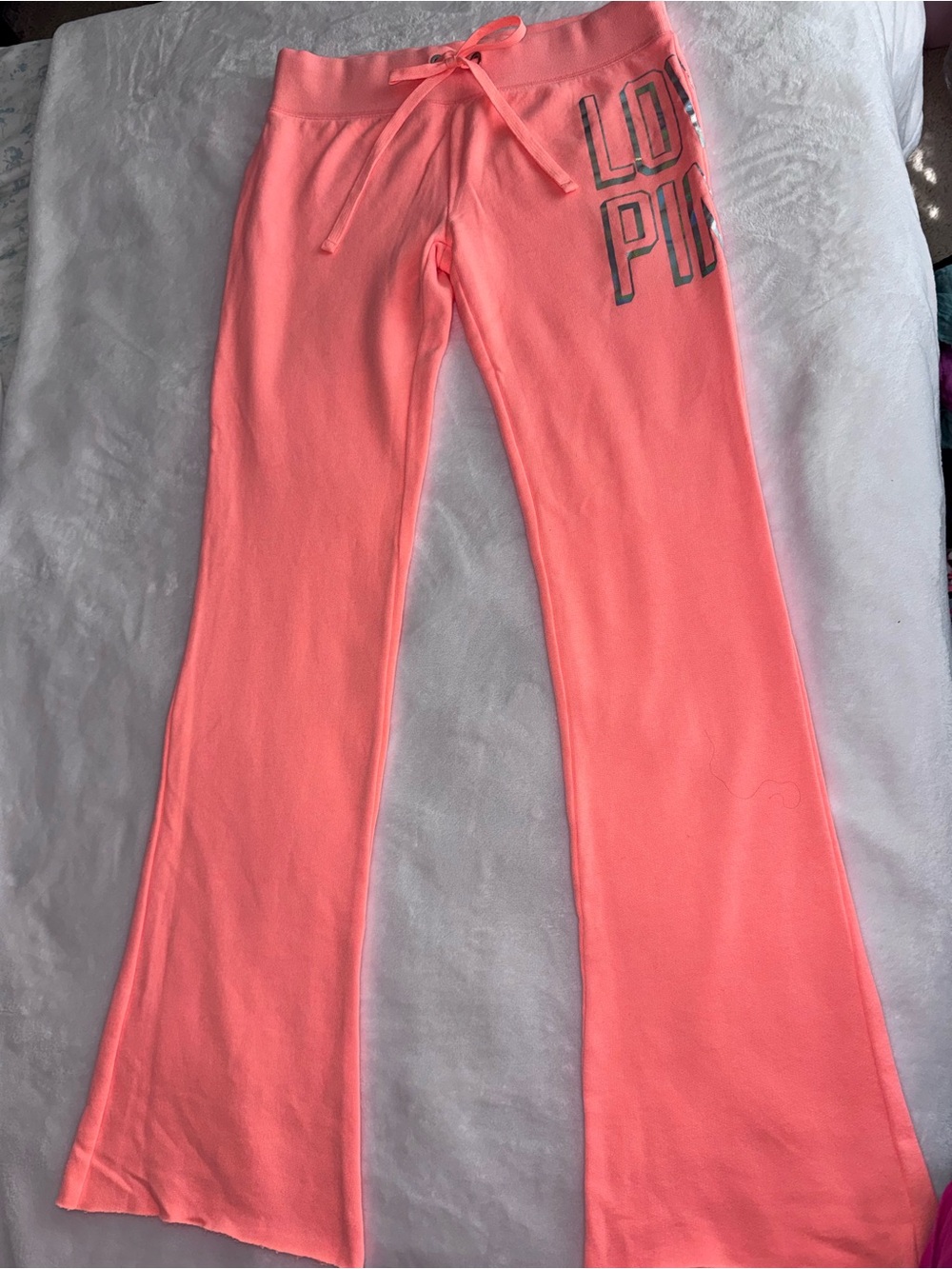 NWOT PINK Victoria's Secret Neon Coral Drawstring Sweatpants